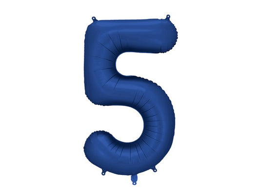 Фолиев балон цифра „5“ – тъмносин