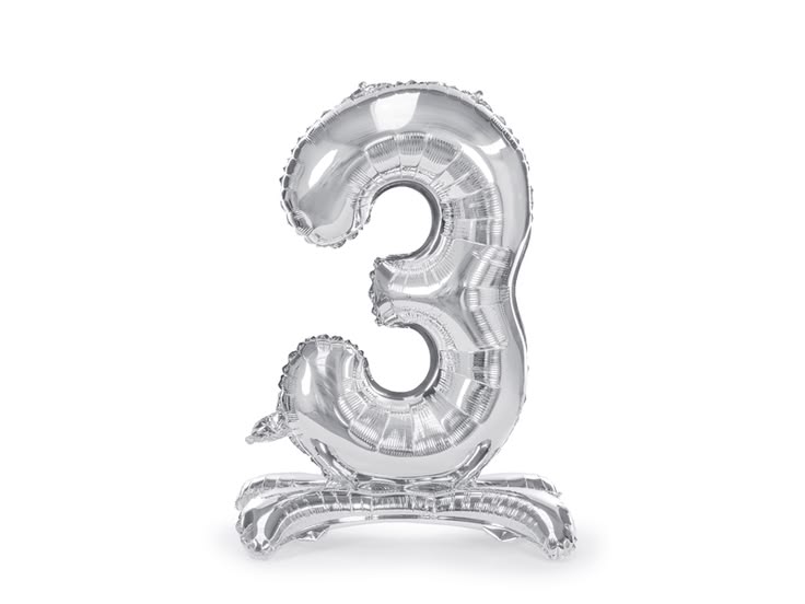 Standing Foil Balloon Number “3”