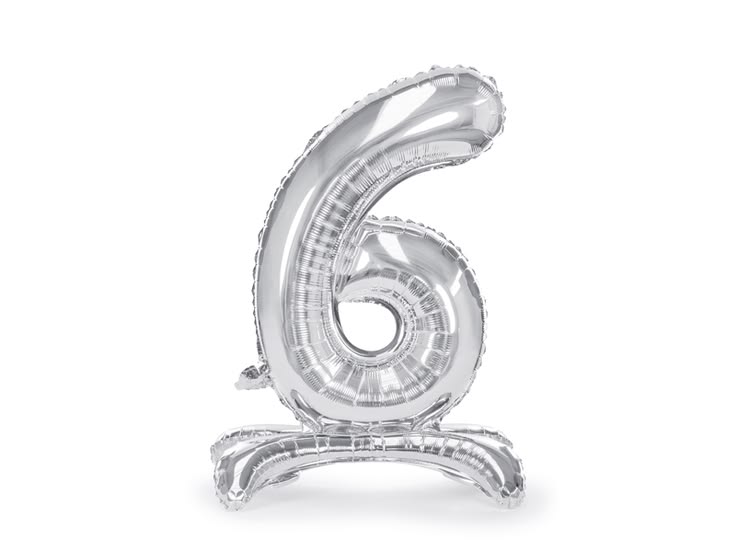 Standing Foil Balloon Number “6”