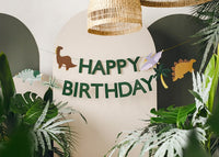 Банер „Happy Birthday“ с динозаври