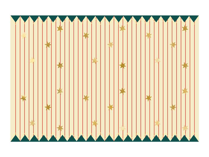 Paper Tablecloth with Thin Stripes and Gold Stars